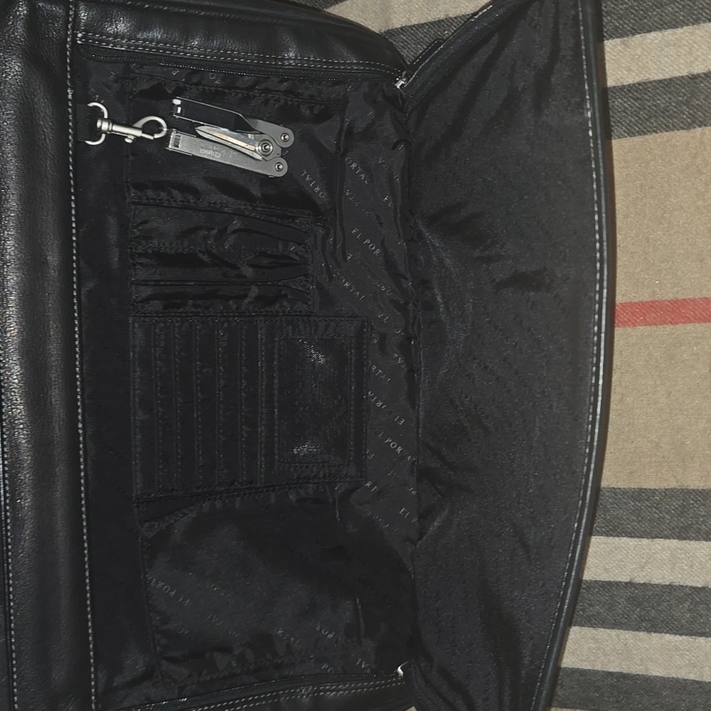 Vintage El Portal Black  Leather Breifcase Messenger Bag - Picture 4 of 11